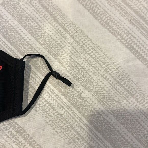 (9) Black with Red Heart Thick Masks Plus Extra Protection Layer - Picture 3 of 4